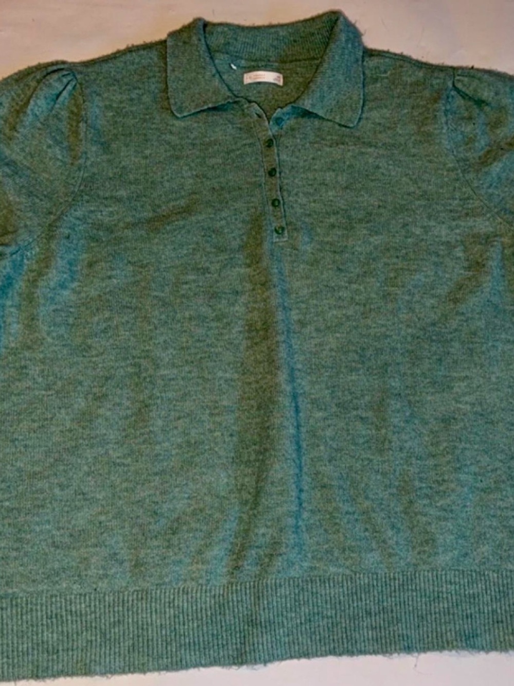 Womens plus size Green Polo Knit Shirt